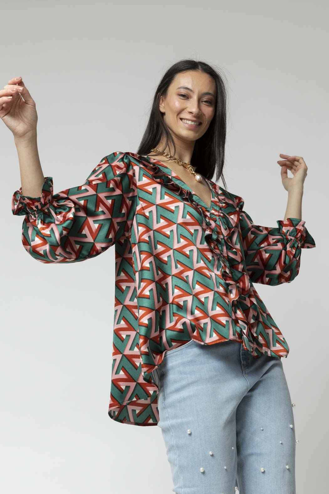 Teal Victoria Blouse