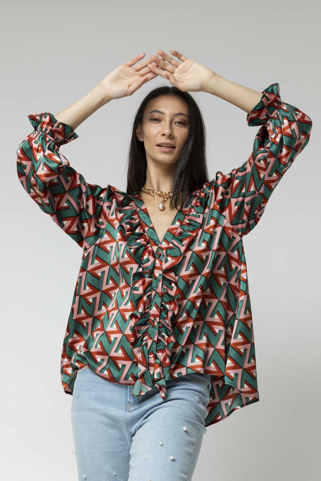 Teal Victoria Blouse