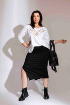 White Necklace Long Sleeve Tee