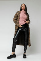Black Vegan Leather Easy Jean- Sale