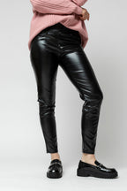 Black Vegan Leather Easy Jean- Sale