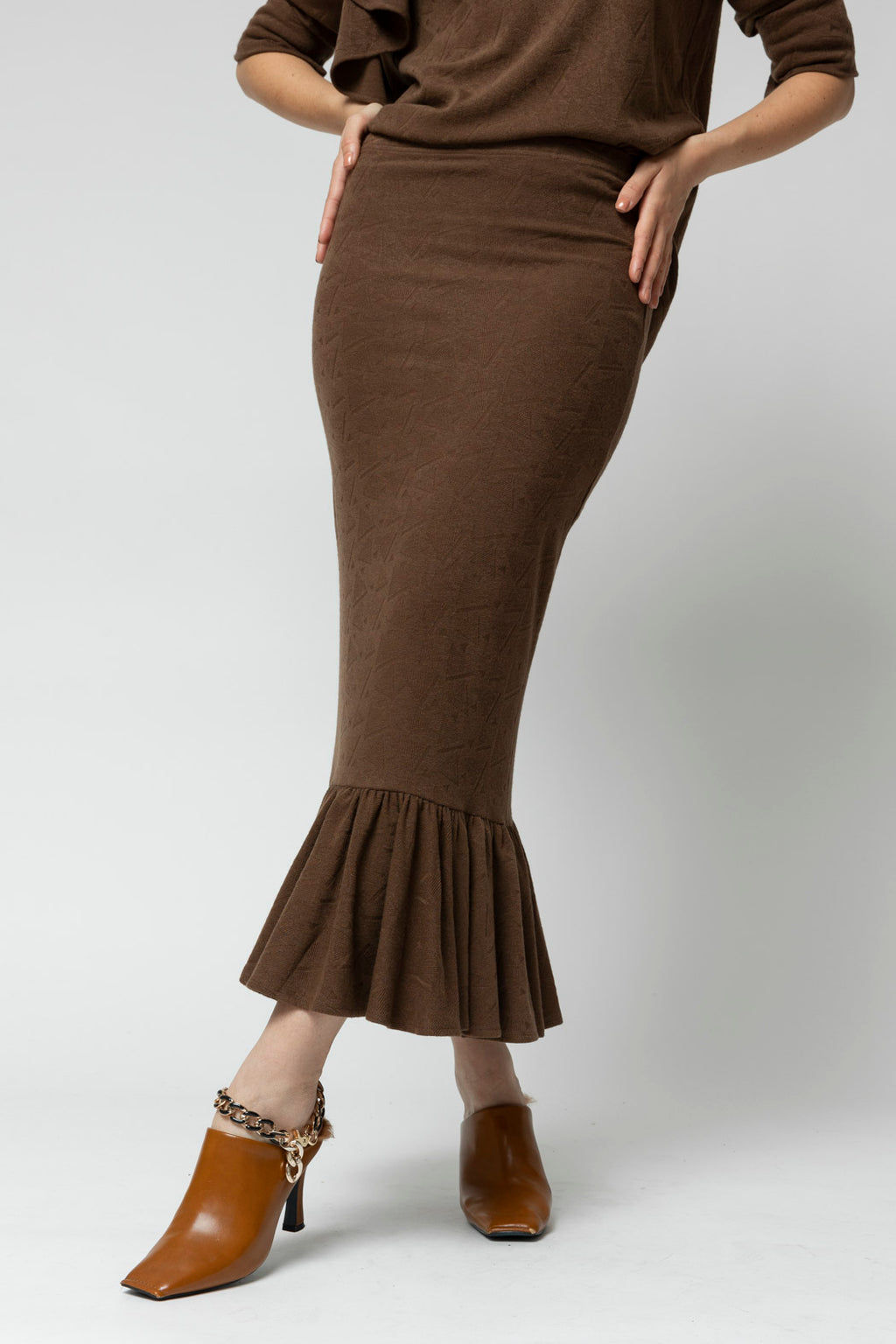 Mocha Frill Skirt- Sale