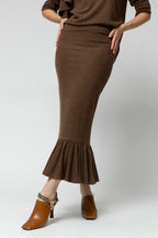 Mocha Frill Skirt- Sale