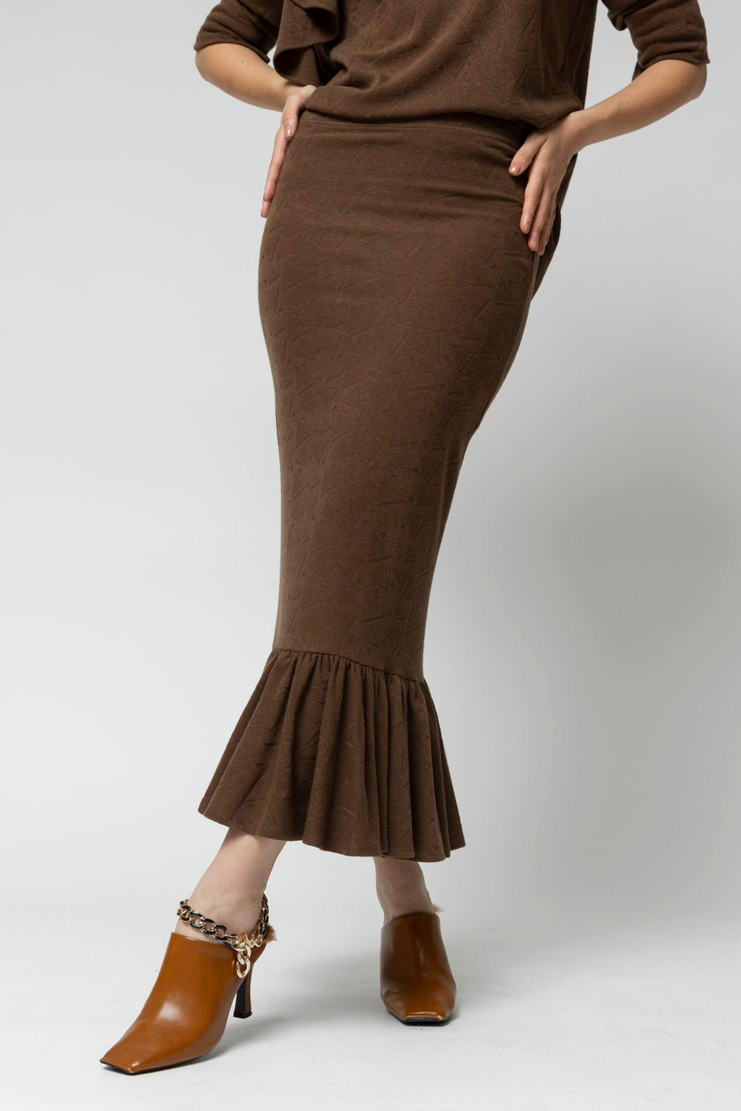Mocha Frill Skirt- Sale
