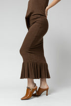 Mocha Frill Skirt- Sale