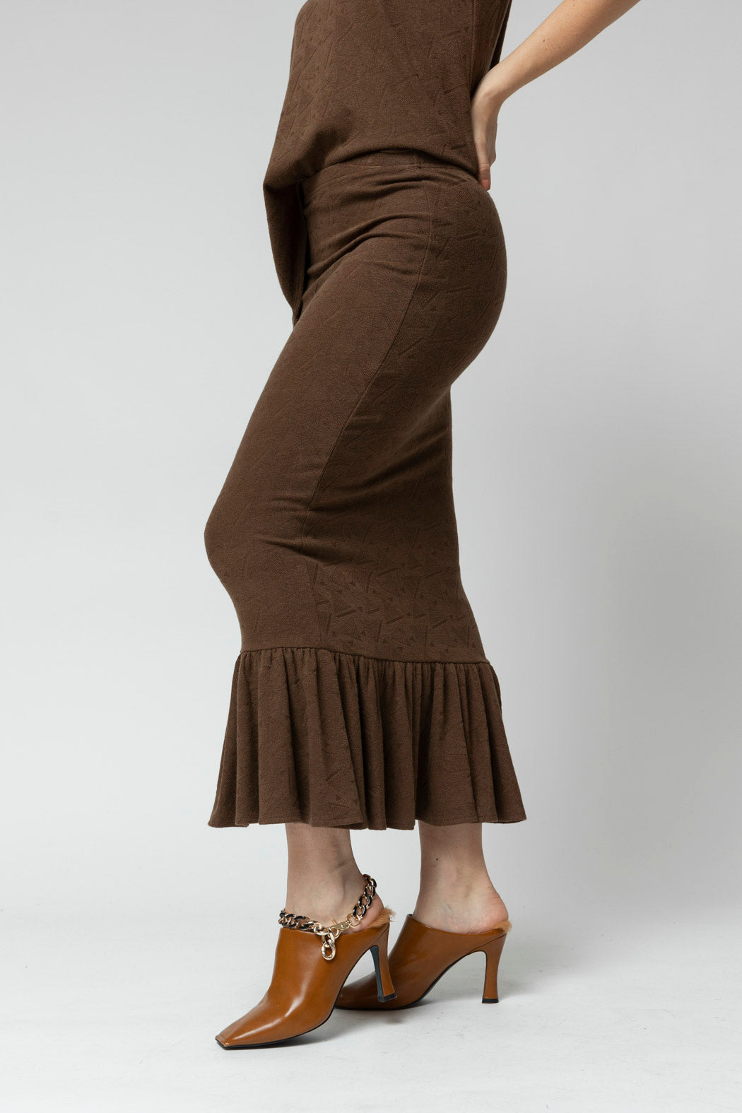 Mocha Frill Skirt- Sale