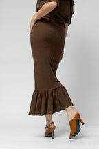 Mocha Frill Skirt- Sale