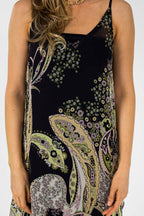Paisley Strappy Chiffon Dress - Final Sale