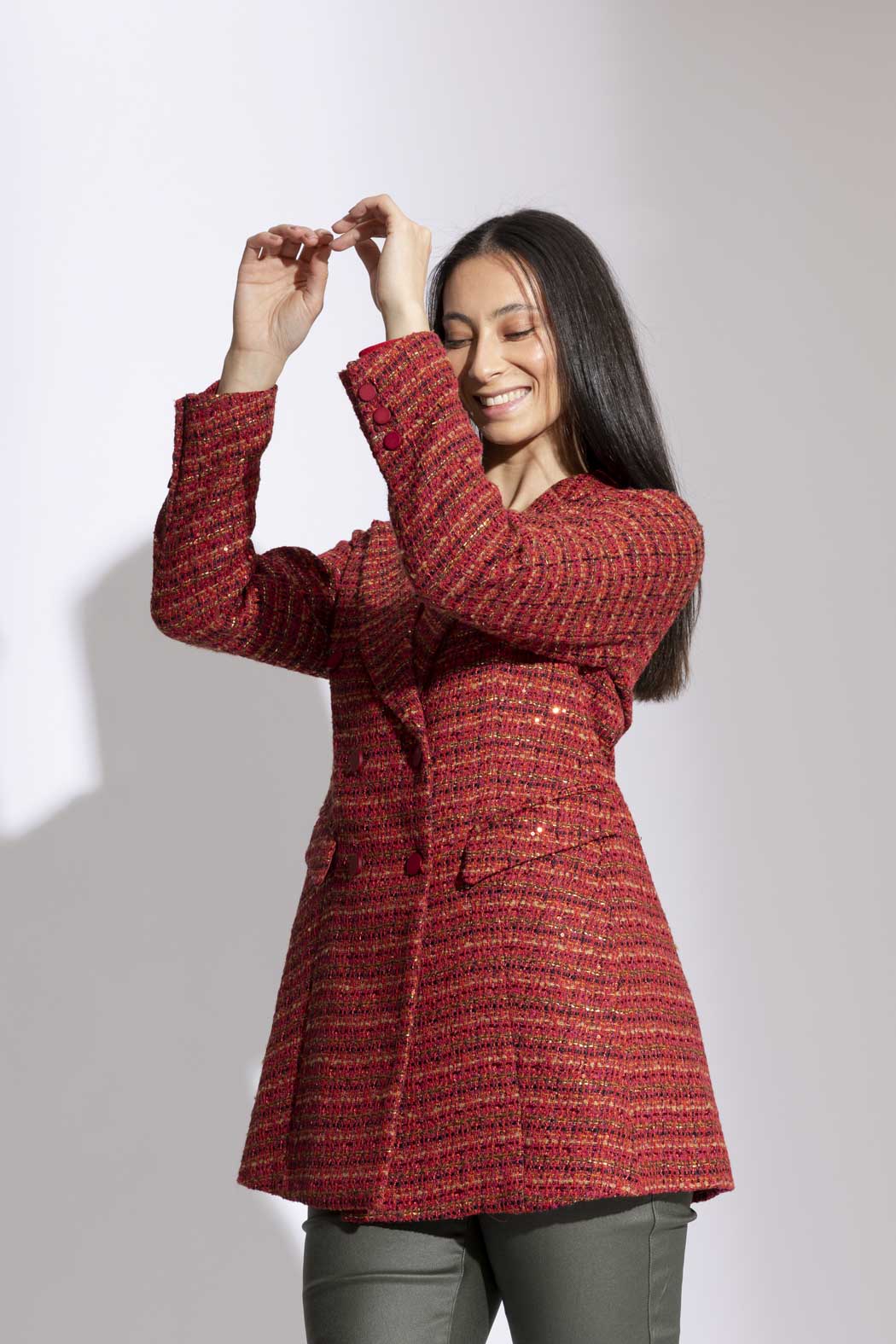 Red Tweed Blazer- Sale