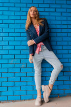 Mid Chambray Animal Sisca Blazer