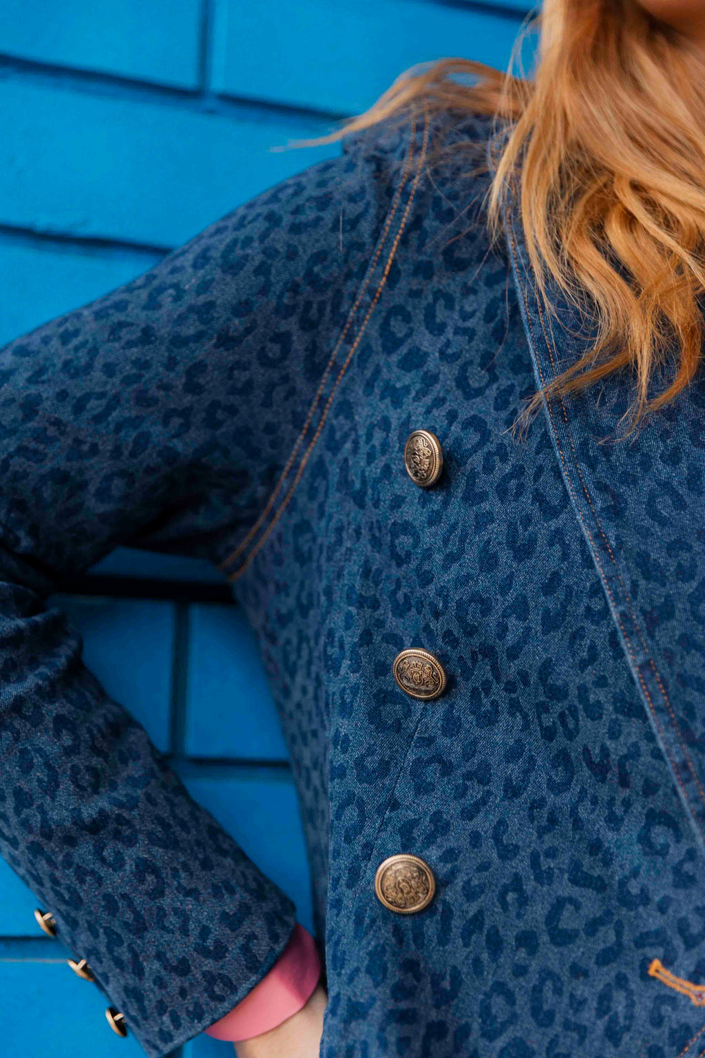 Mid Chambray Animal Sisca Blazer