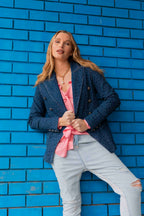 Mid Chambray Animal Sisca Blazer
