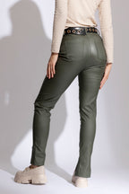 Khaki Wax Zip Leg Pant