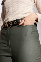 Khaki Wax Zip Leg Pant