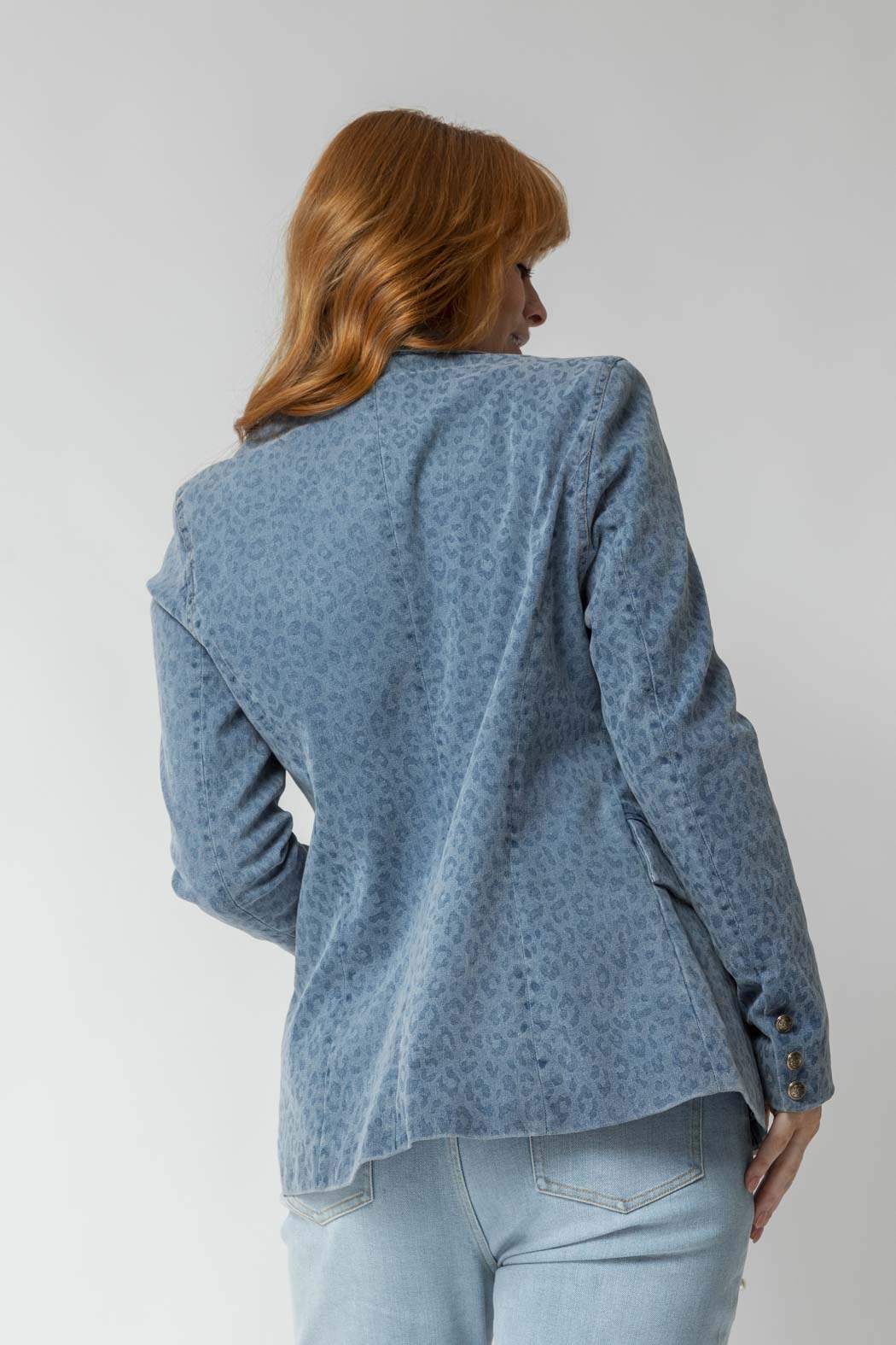 Light Chambray Animal Sisca Blazer