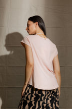 Motto Embroidered T Shirt In Pink