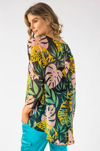 Tropical Chiffon Oversized Top - Final Sale