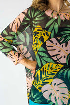 Tropical Chiffon Oversized Top - Final Sale