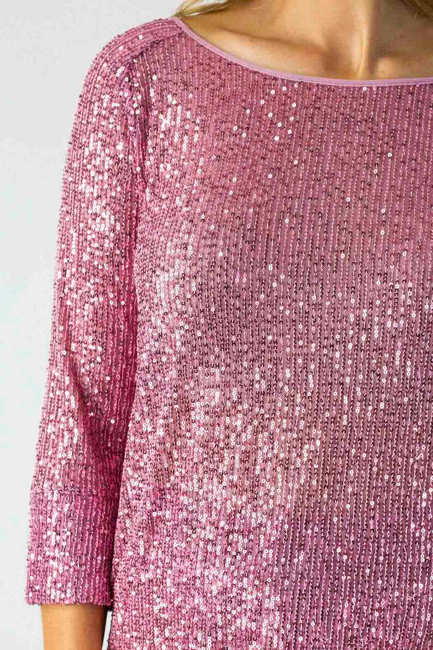 Pink Sequin Raglan Top - Sale