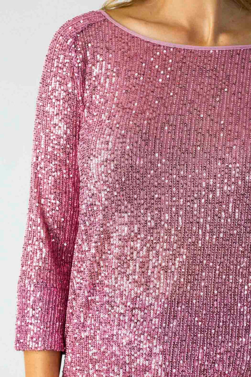 Pink Sequin Raglan Top - Sale