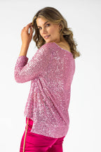 Pink Sequin Raglan Top - Sale