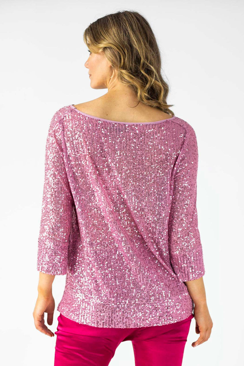 Pink Sequin Raglan Top - Sale