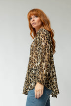 Tan Animal Ruby Silky Blouse