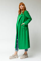 Green Twill Trench Coat