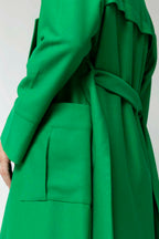 Green Twill Trench Coat