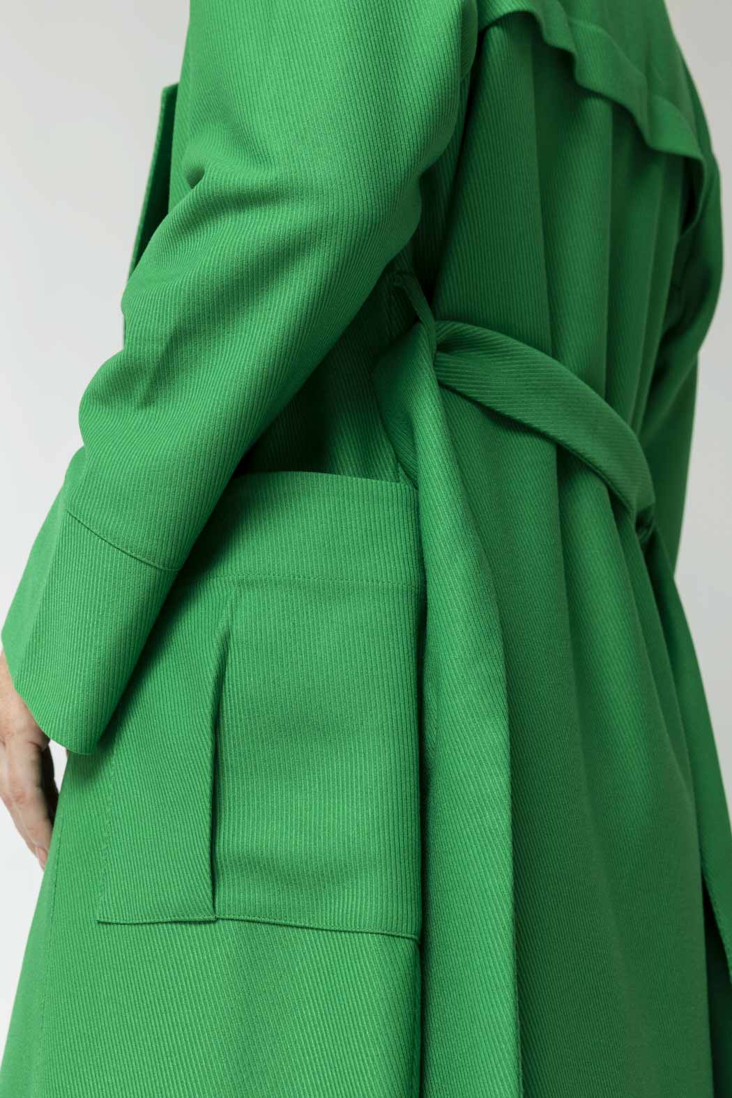 Green Twill Trench Coat