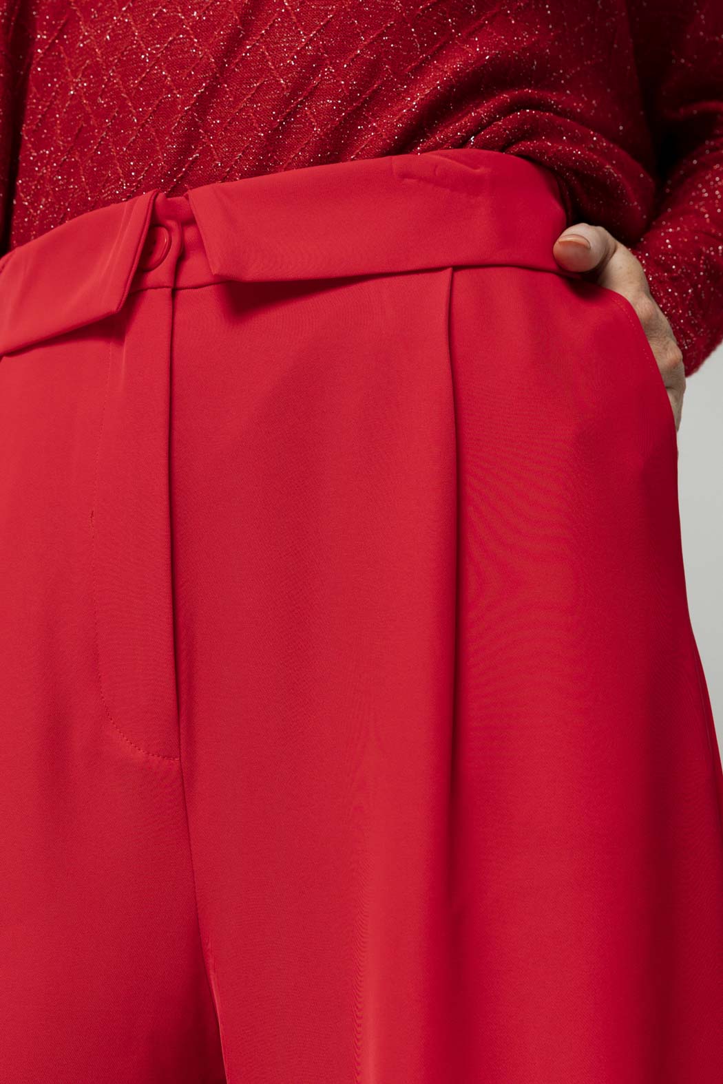 Red Euro Paperbag Pant