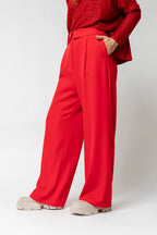 Red Euro Paperbag Pant