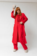 Red Euro Trench Coat