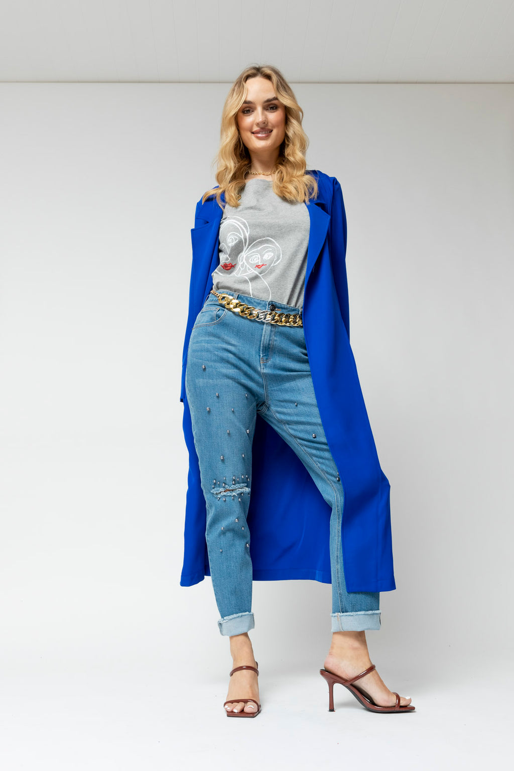 Mid Denim Grey Pearl Jean