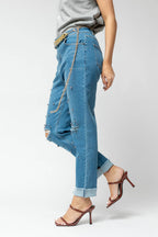 Mid Denim Grey Pearl Jean