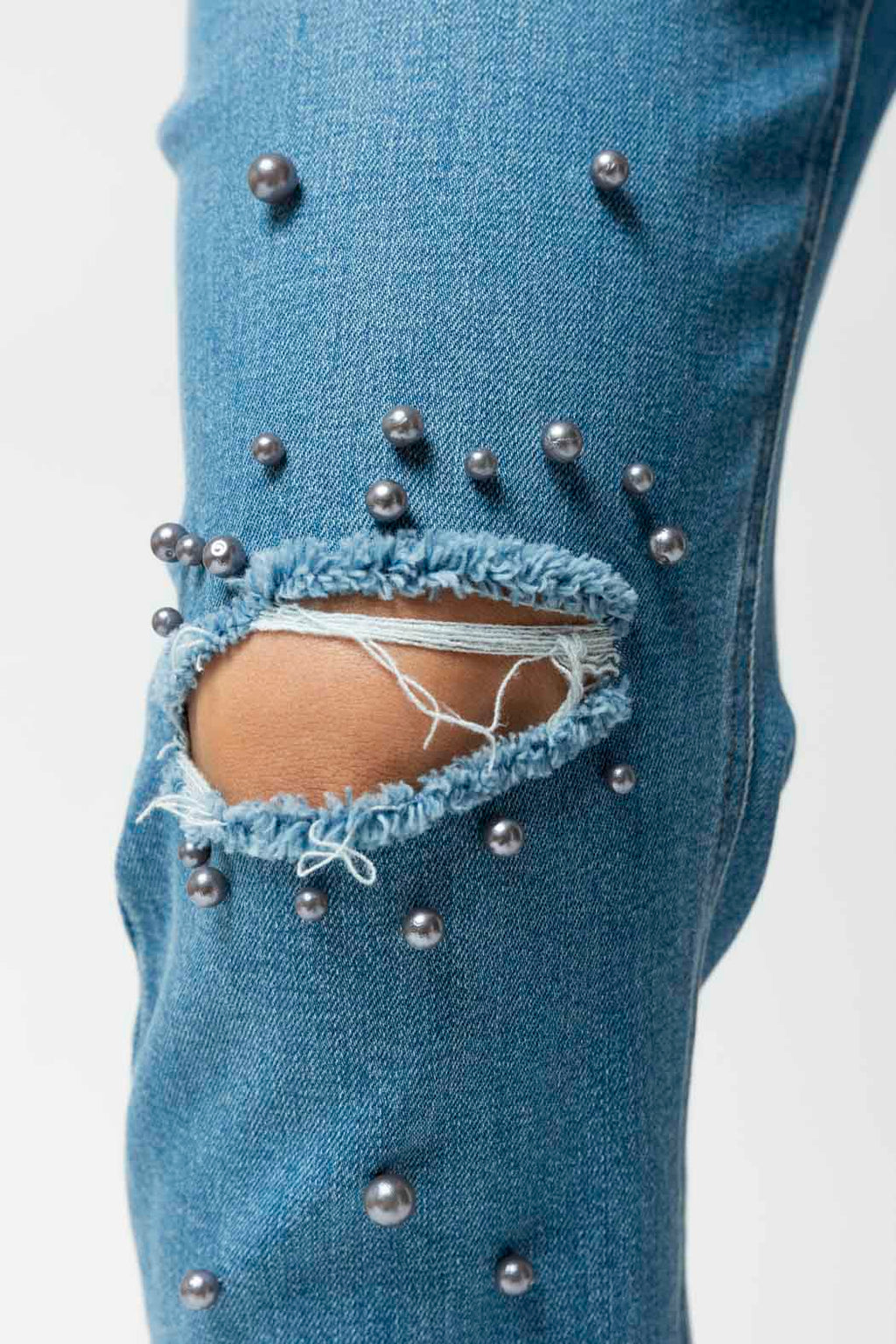 Mid Denim Grey Pearl Jean