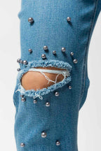 Mid Denim Grey Pearl Jean