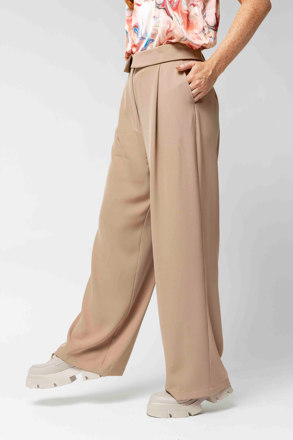 Taupe Paperbag Pants