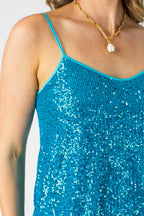 Blue Sequin Cami - Final Sale