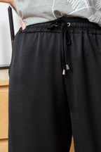 Black Silky Crop Culottes - Final Sale