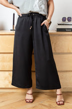 Black Silky Crop Culottes - Final Sale