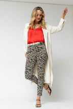 Black Animal Slim Leg Pant
