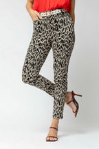 Black Animal Slim Leg Pant