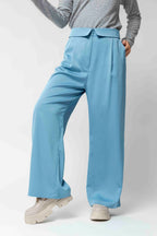 Blue Shimmer Paperbag Pants