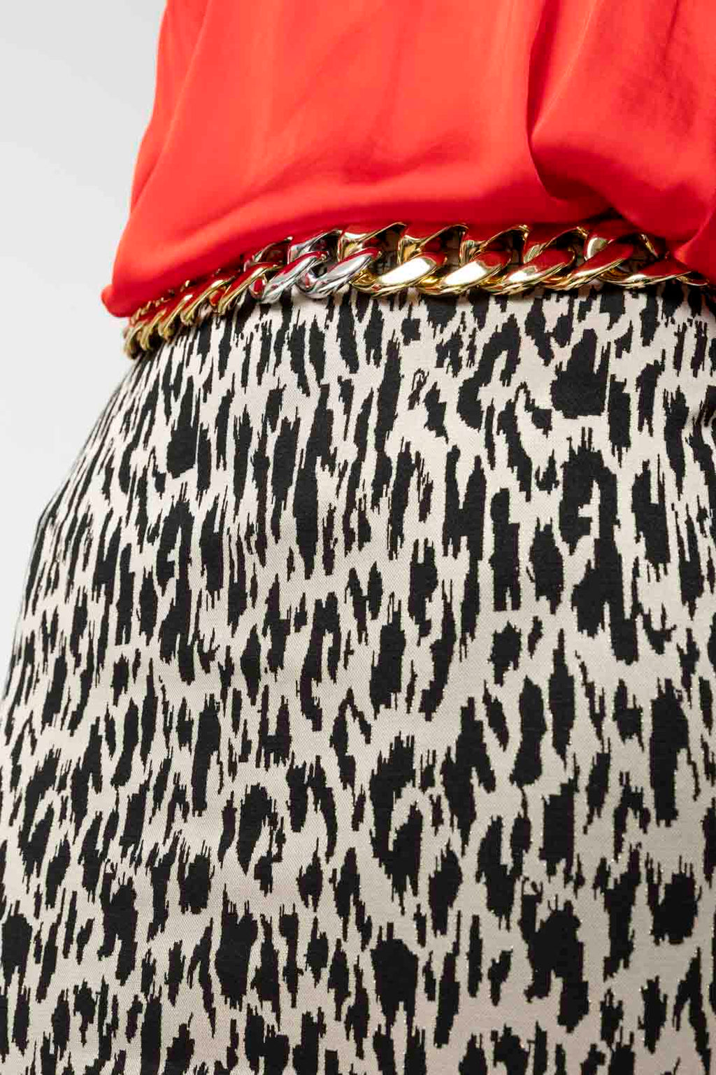 Black Animal Ponte Miracle Skirt