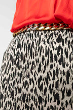 Black Animal Ponte Miracle Skirt