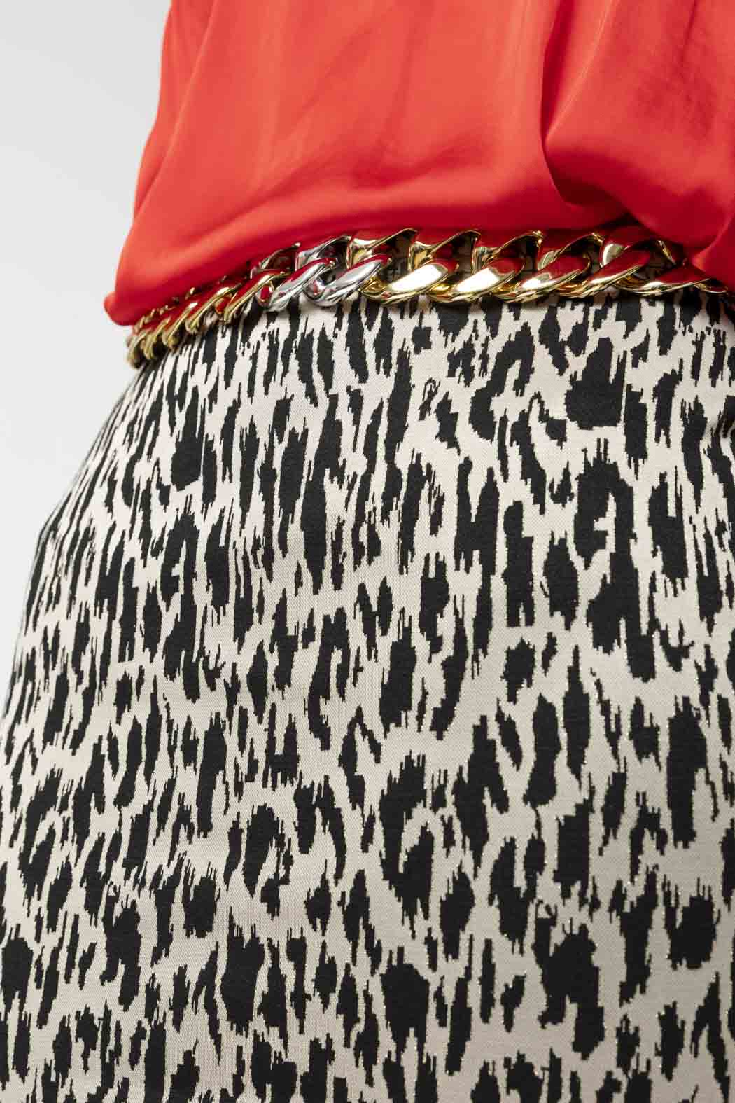 Black Animal Ponte Miracle Skirt