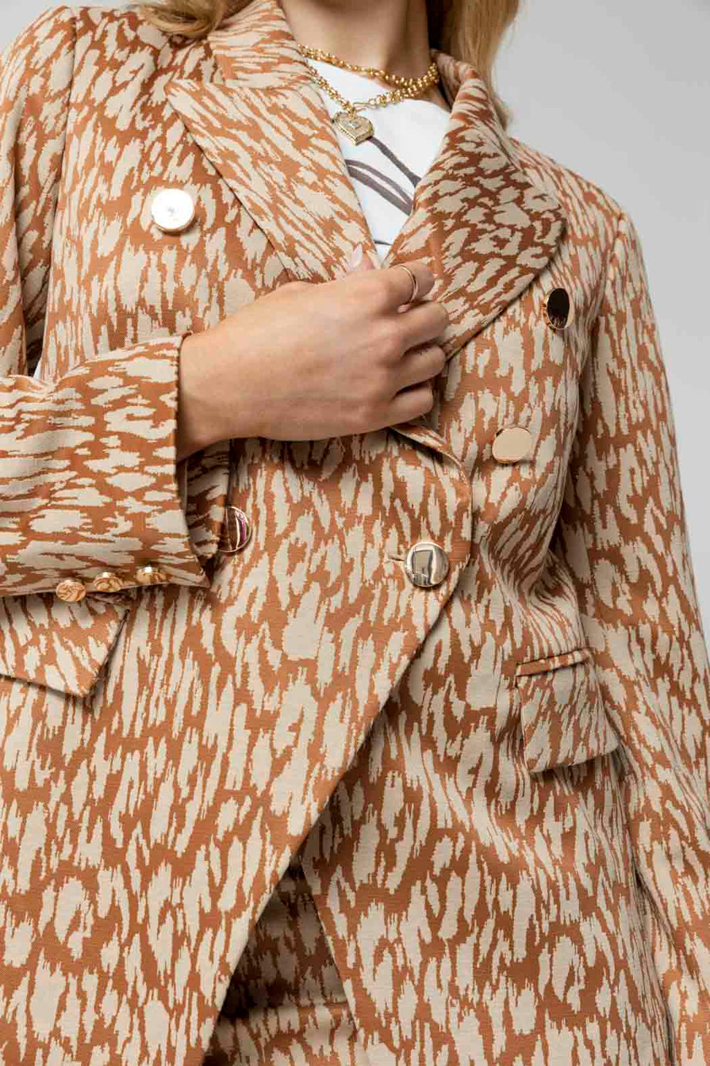 Tan Animal Sisca Blazer
