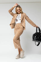 Tan Animal Ponte Miracle Skirt