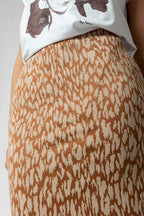 Tan Animal Ponte Miracle Skirt